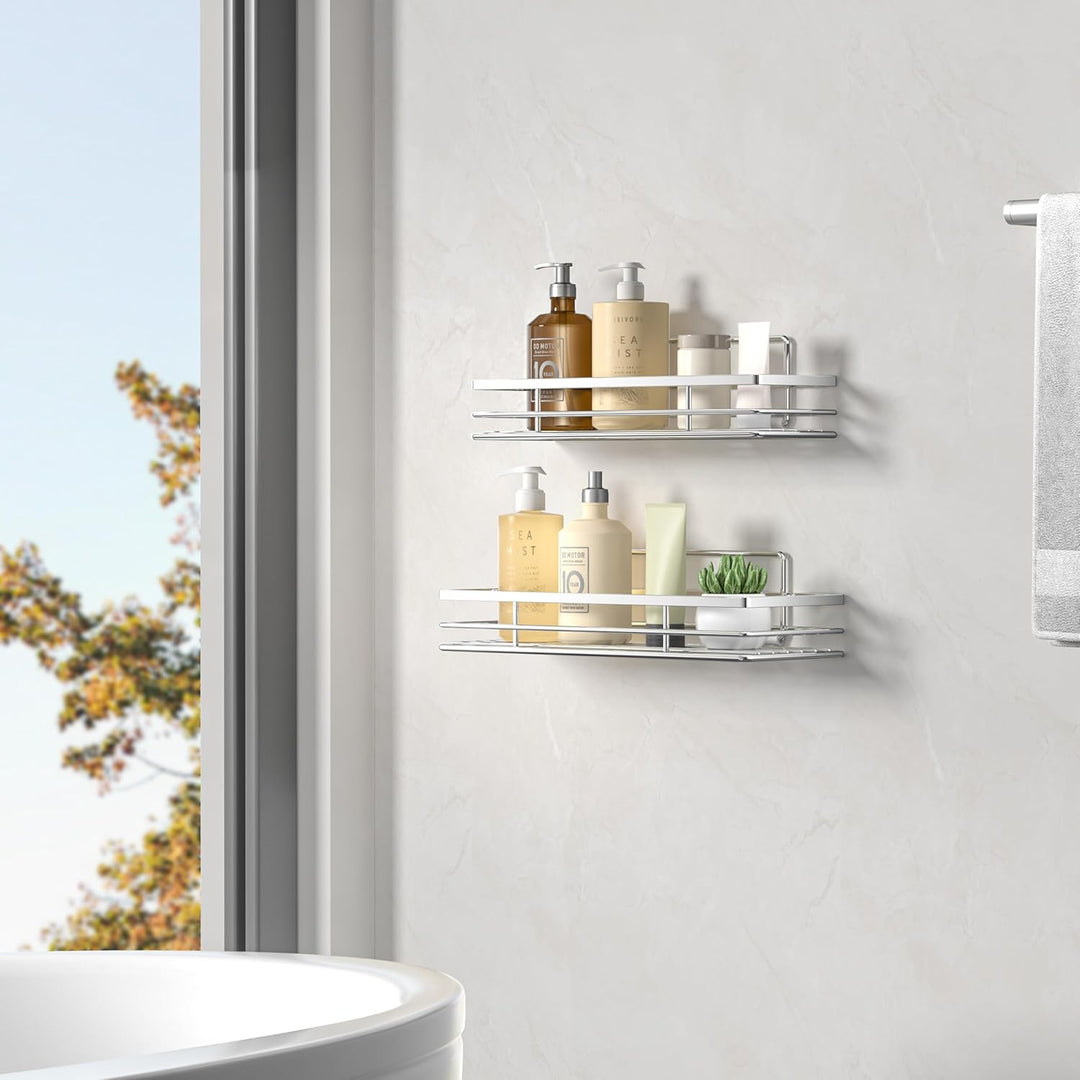 Duschablage Ohne Bohren 2 Stück Duschregal Duschkorb Badezimmer Organizer Badezimmer Regal Badregal
