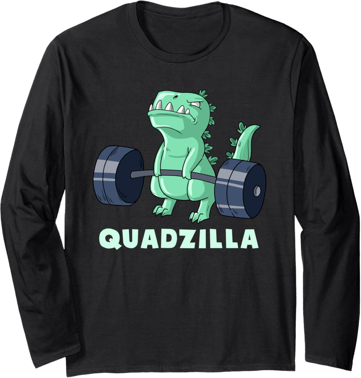 Quad Bein Übung Muskel Dinosaurier Gym Monster Body Building Langarmshirt