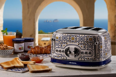 Ariete 156 Capri-Toaster, 1630 W, 4 Scheiben, 6 Bräunungsstufen, Krümelschublade, Defrost-Funktion,