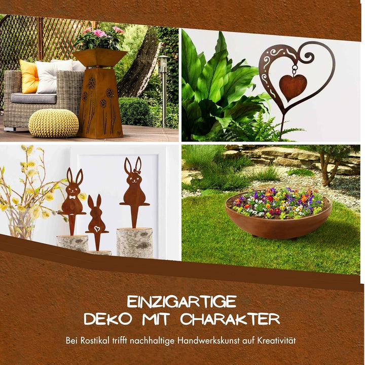 Rostikal Grüss Gott 71 cm Rost Schild Gartendeko Edelrost, Grüss Gott 71 cm