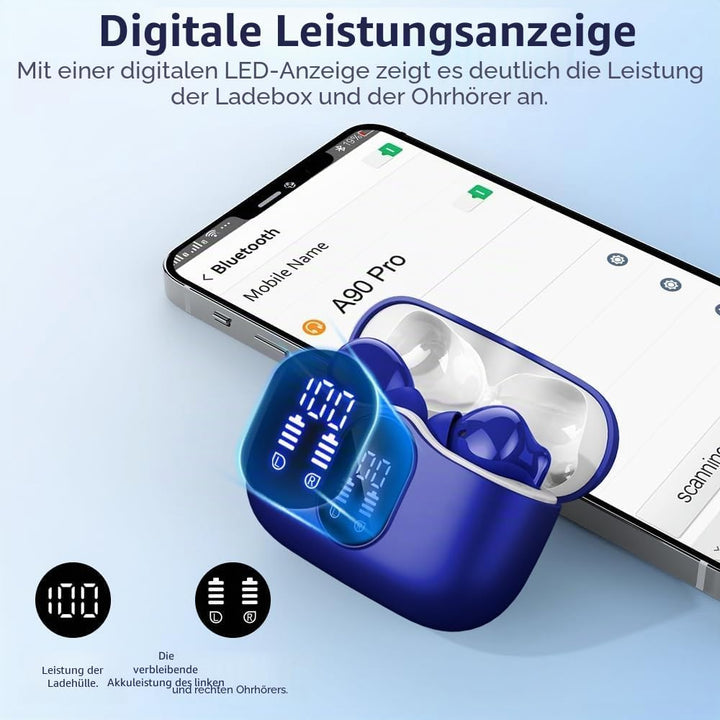 Btootos Bluetooth Kopfhörer, Kopfhörer Kabellos Bluetooth 5.4 Sport In Ear Kopfhörer mit 4 Mikrofon,