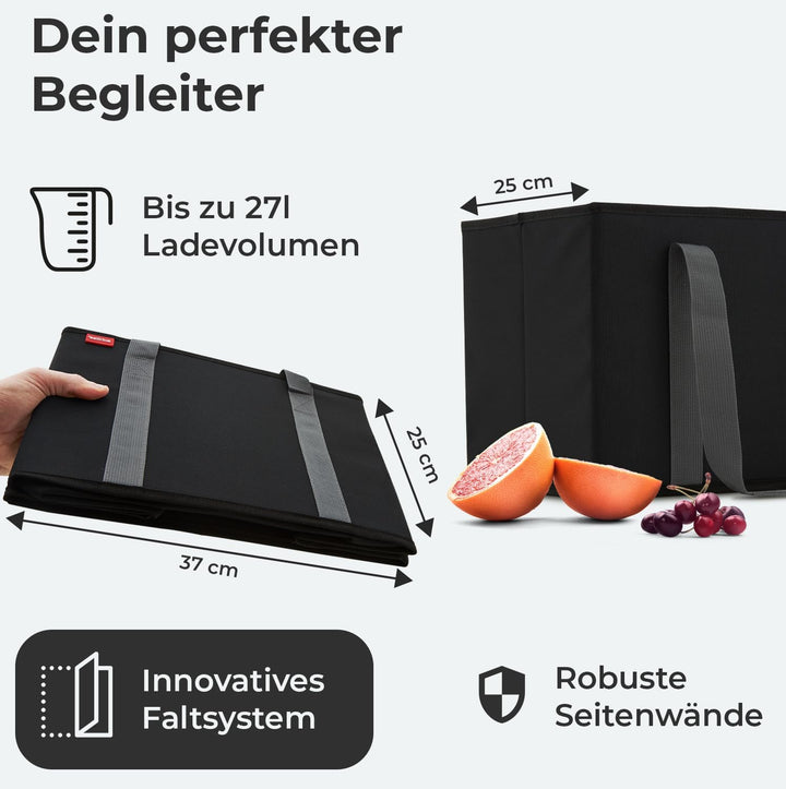 achilles 3er Set Einkaufskorb mit verstärktem Boden, Einkaufs-Taschen, Falt-Box, Trage-Korb, Shoppin