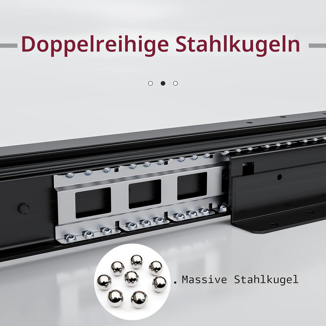 AOLISHENG Schubladenschienen Bodenhalterung 400 mm 3 Falten Auszugsschienen Vollauszug Schwerlastaus