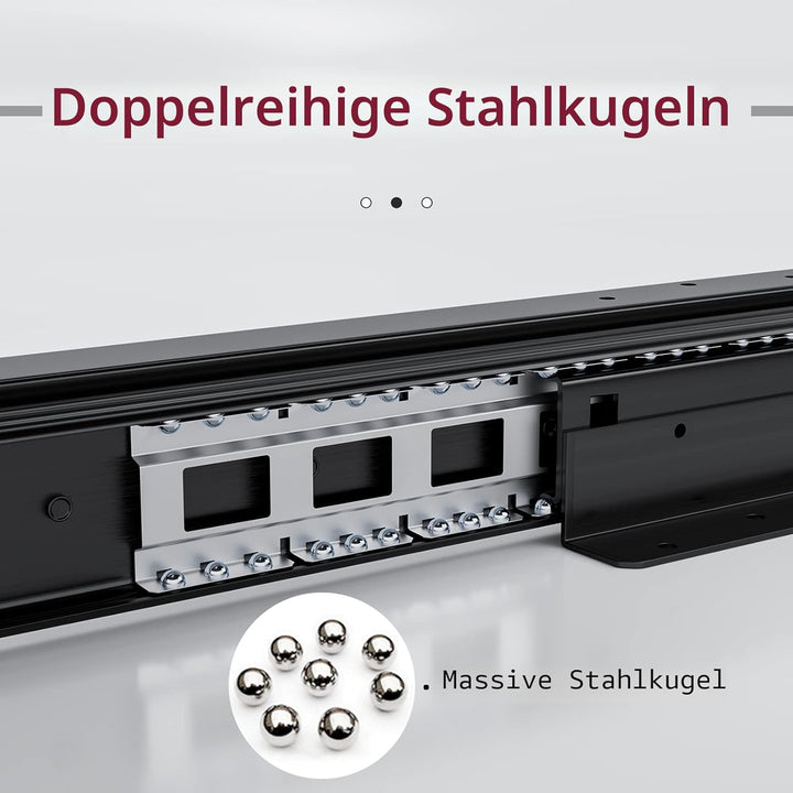 AOLISHENG Schubladenschienen Bodenhalterung 400 mm 3 Falten Auszugsschienen Vollauszug Schwerlastaus