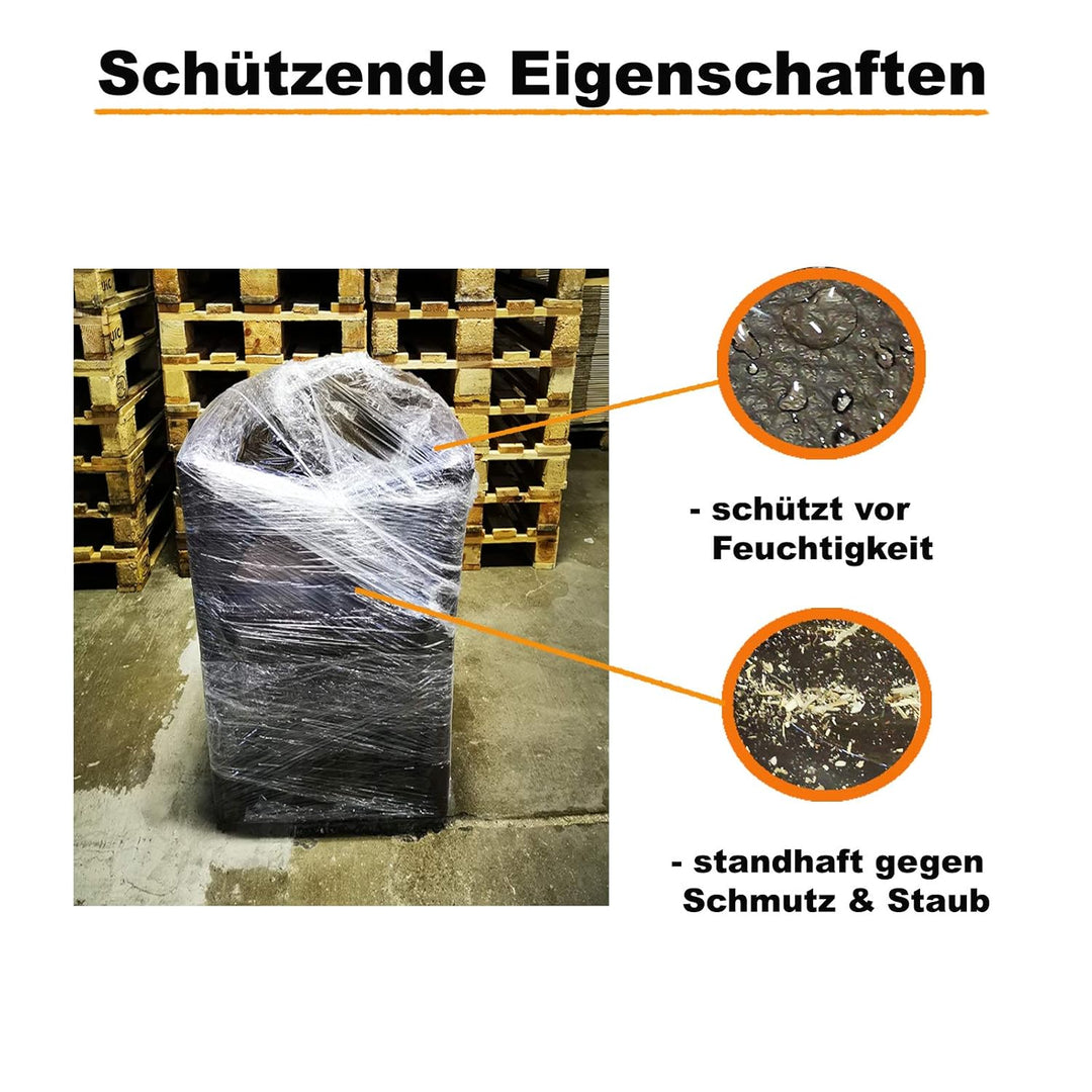 Verpacking Mini-Stretchfolie 23my stark 100mm x 150m 40 Rollen + 1 Abroller reissfest, dehnbar & zuv