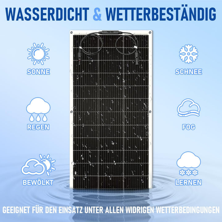 400W Flexibles Solarmodul (2x200W Solarpanel) – Monokristallines Silizium, 24V/12V, Semi-Flexibel |
