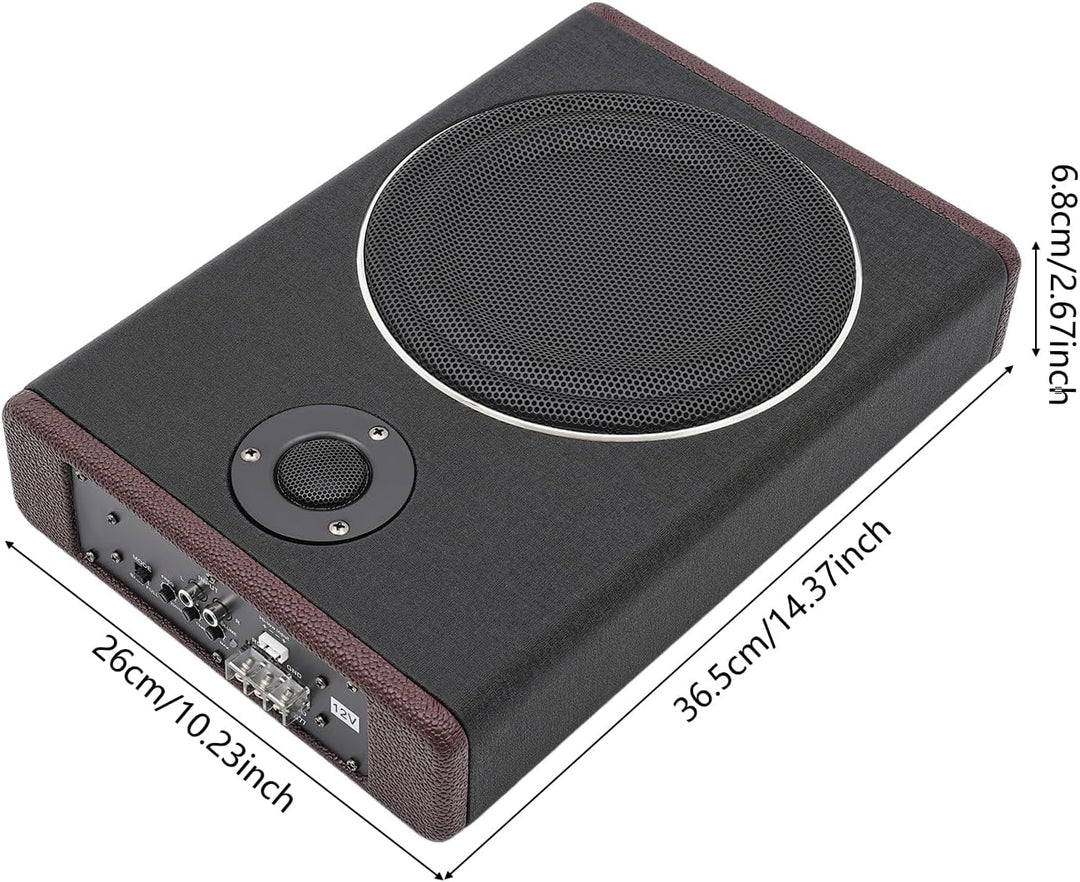 Aktivsubwoofer, 600W Subwoofer Aktiv Powered Untersit, Flacher Lautsprecher mit Verstärker, Car HiFi