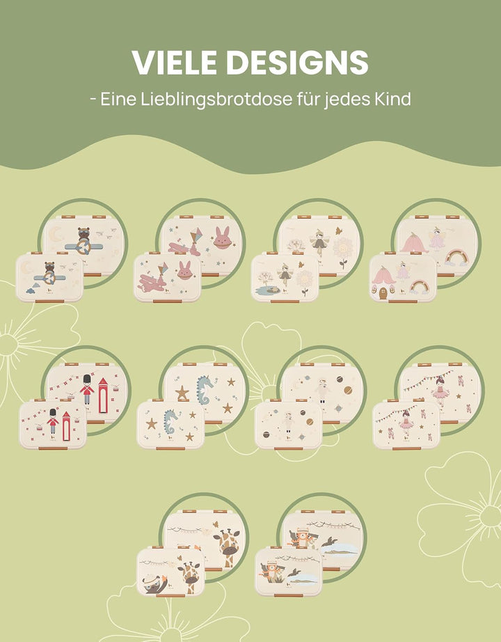 Fabelab Brotdose Kinder Mit Fächern Fairyland | Lunchbox Aus Edelstahl 1000 Ml Auslaufsicher | Brotd