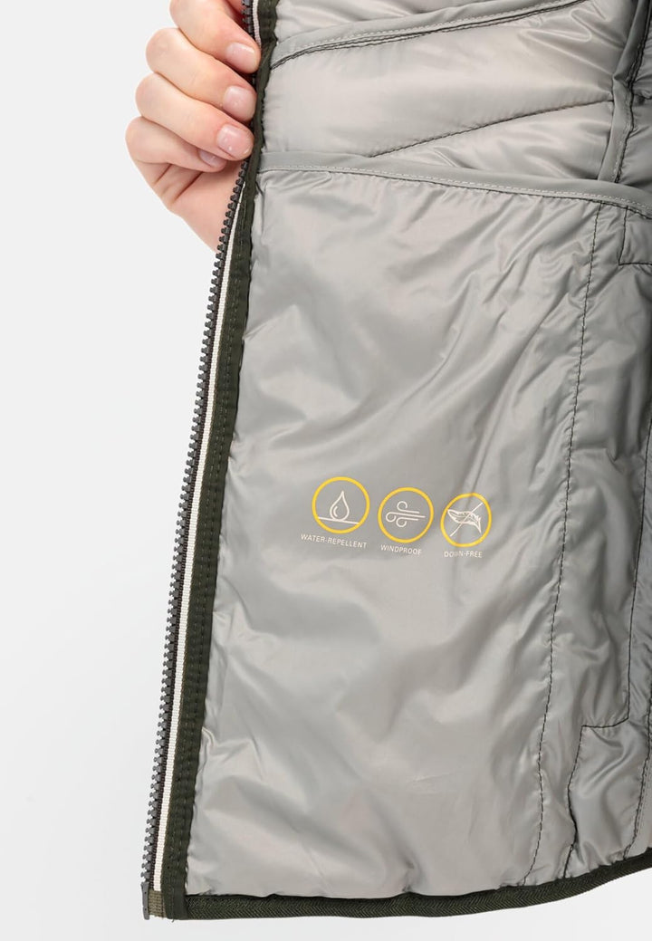 camel active Damen Steppjacke aus recyceltem Polyester 34 Dunkelgrün, 34 Dunkelgrün