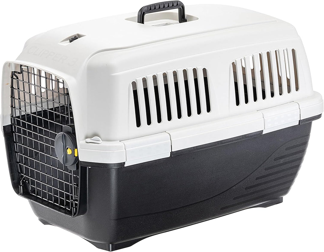 Ferplast Katzentransportbox Clipper 3, Hundetransportbox, IATA-zugelassene Reisebox, Haustiertranspo