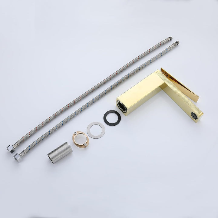 Wasserhahn Bad Gold Retro Waschtischarmatur Bad Gold Klassische Mischbatterie aus Messing für Badezi