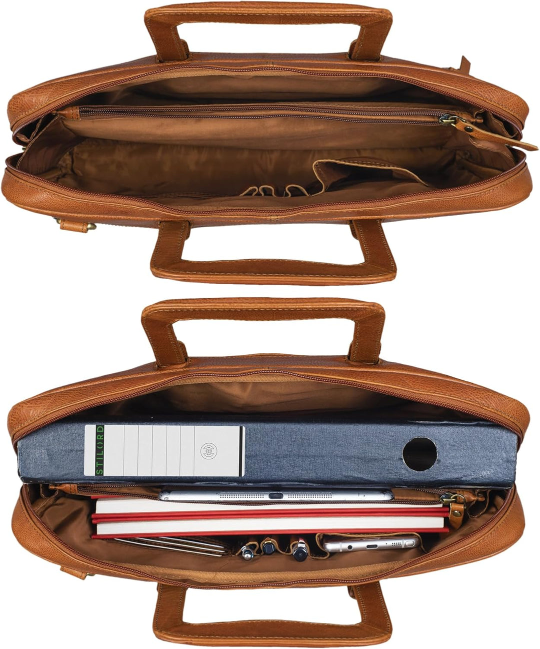 STILORD 'Pierce' Laptoptasche mit Griff Leder Aktentasche 15 Zoll Vintage Dokumententasche A4 Busine