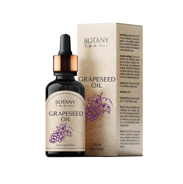 Traubenkernöl Bio Hautöl 50ml - 100% rein, kaltgepresst - Pflege für Gesicht, Körper, Haare - für tr