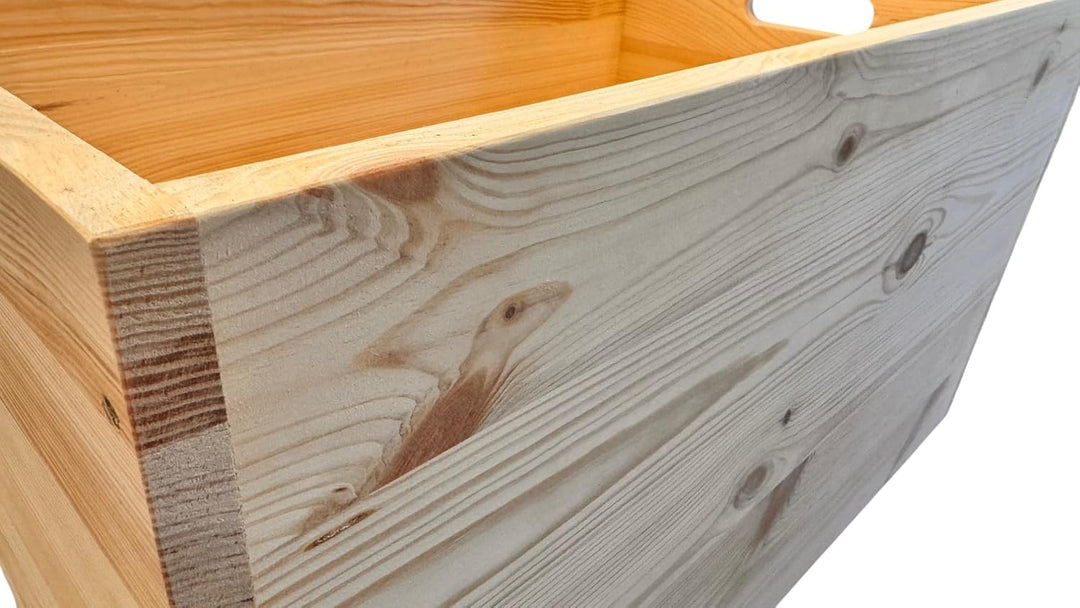 weeco Holz-Aufbewahrungstruhe mit Rollen, 73×45×40 cm, Kiefernholz, unbehandelt, Multifunktionale La