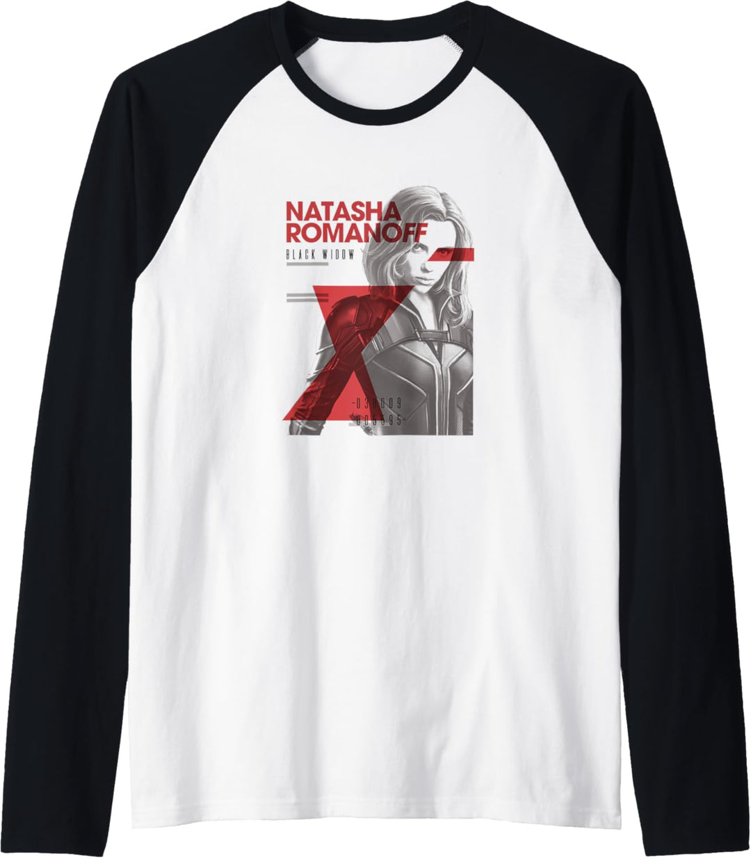 Marvel Black Widow Natasha Romanoff Letter Portrait Raglan