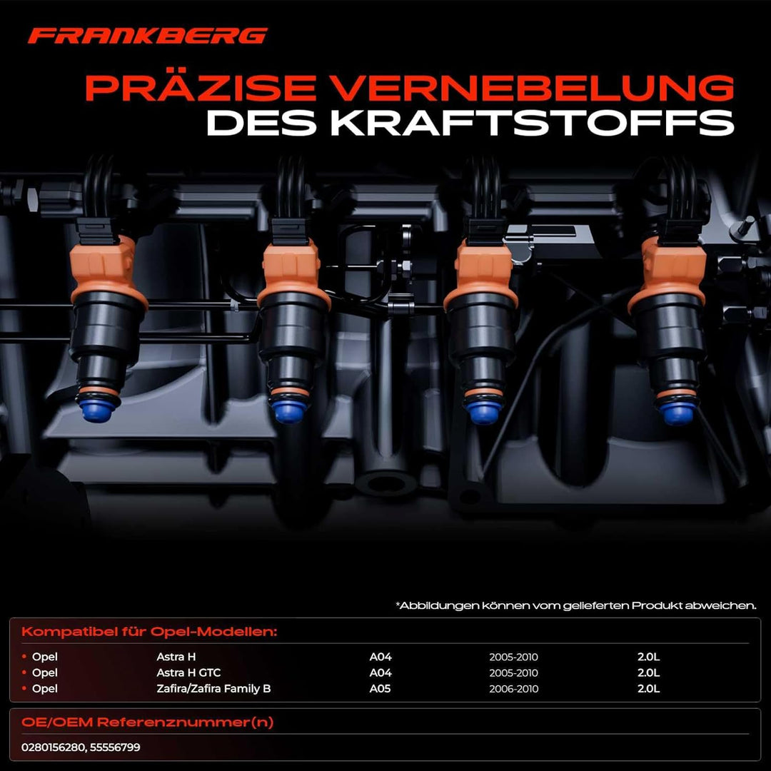 Frankberg 8x Einspritzventil Injektor Kompatibel mit Astra H L48 2.0L 2005-2010 Astra H GTC L08 2.0L
