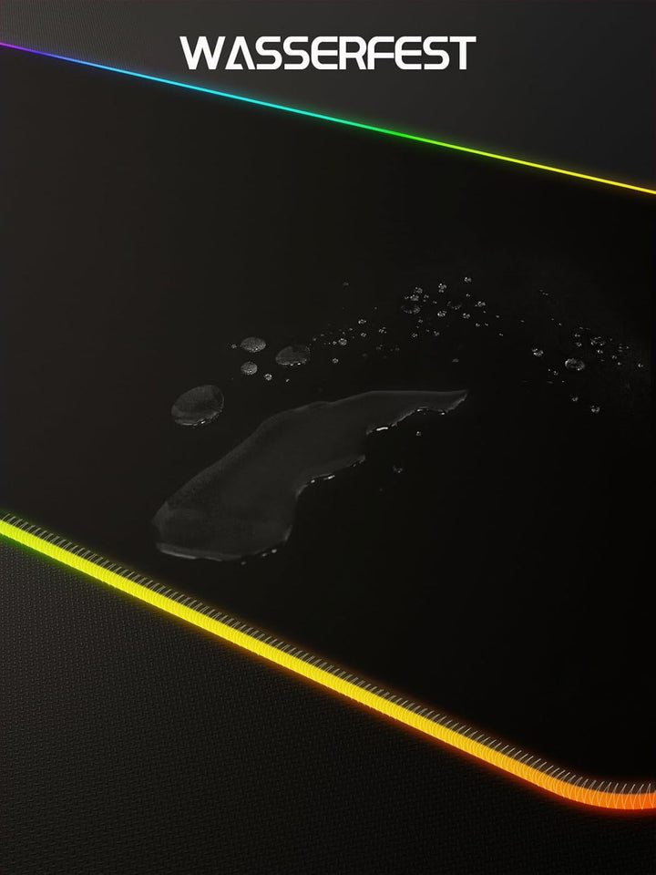 EASEMO Gaming Mauspad, XXL gross (800 x 300 x 4 mm) RGB Mousepad, 7 LED-Farben und 10 voreingestellt