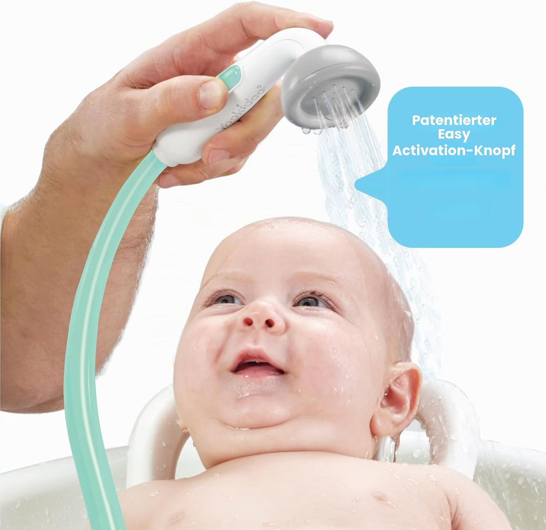 Yookidoo Duschkopf für Baby-Badewanne, Elefant, Wasserpumpe mit Rumpfauslauf – Kontrolle des Wasserf