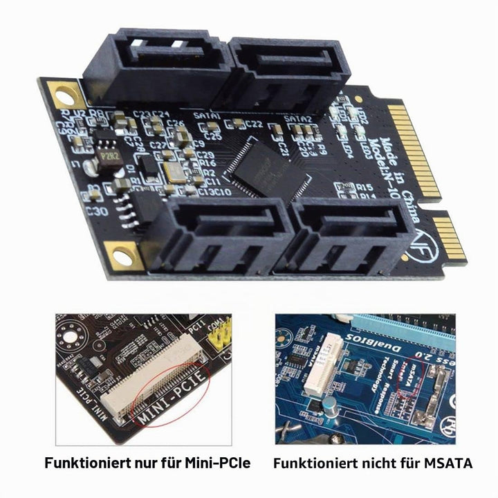 chenyang Mini PCIE auf 4 SATA 3.0 Erweiterungskartenadapter für Motherboard SATA Festplatten Port Er