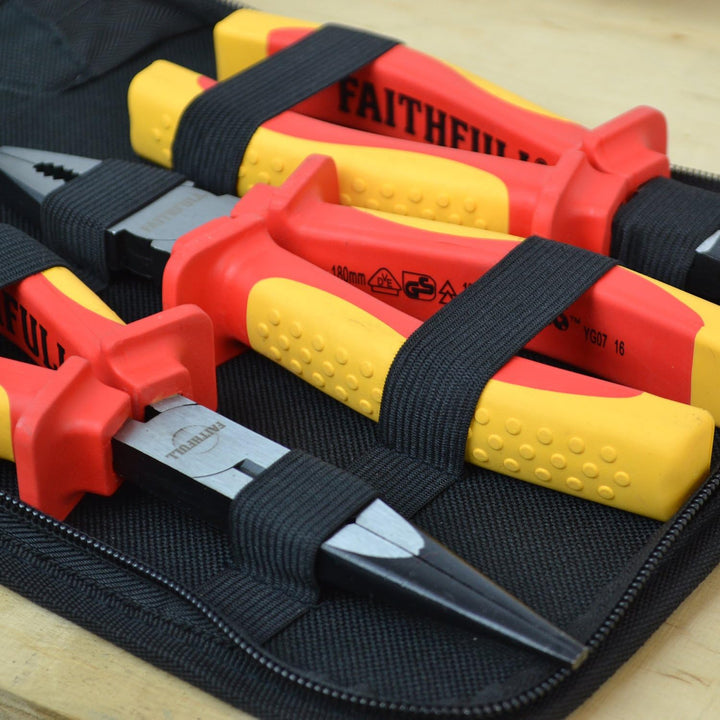 Faithfull Pliers Set with Pouch, 3 Piece, FAIPLVDESET, Clear, einheitsgrösse 1 Clear, 1 Clear