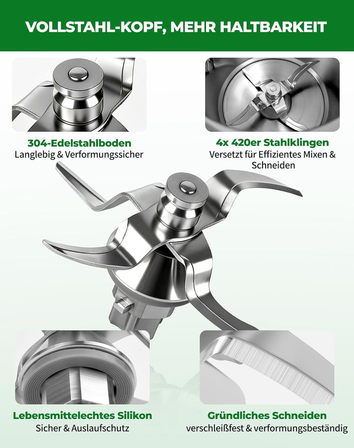 Messer für Vorwerk Thermomix TM31, Edelstahl Teigmesser & Mixmesser mit Dichtring, Küchenmaschine Er