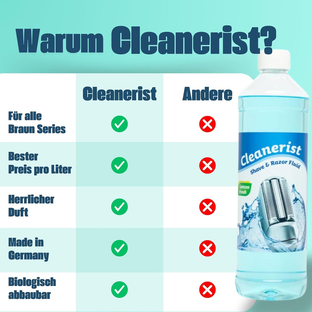 Cleanerist Scherkopfreiniger zum Nachfüllen von Braun Clean&amp;Charge Stationen der Serie 7: 799cc / 76