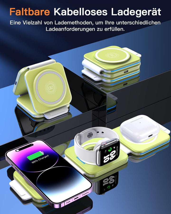 3 in 1 Faltbare kabellose Reiseladestation, Apple Ladestation Für Apple Watch und iPhone iPods, Wire
