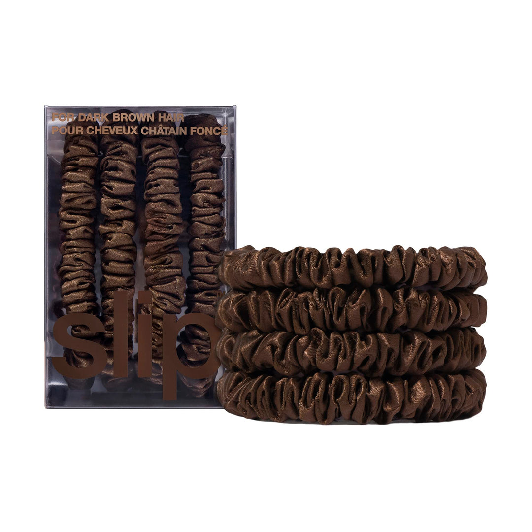Slip Silk 100% Maulbeerseide Haargummi Set - Schonende Scrunchies gegen Haarbruch, 6 Zopfgummis in v