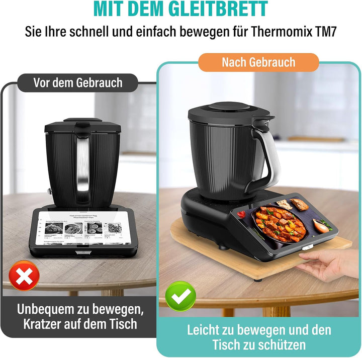 Gleitbrett für Thermomix TM7, Schnelles Bewegen Rollbrett für Thermomix Vorwerk Küchenmaschine TM7 Z