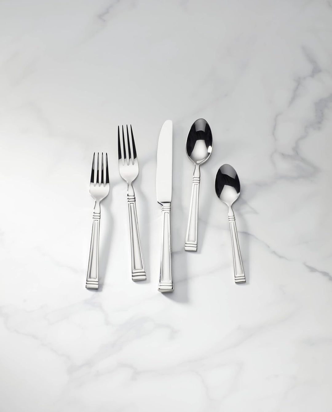Lenox Esquire Besteck-Set, 65-teilig, 4 kg, Metallic, Silber, Esquire