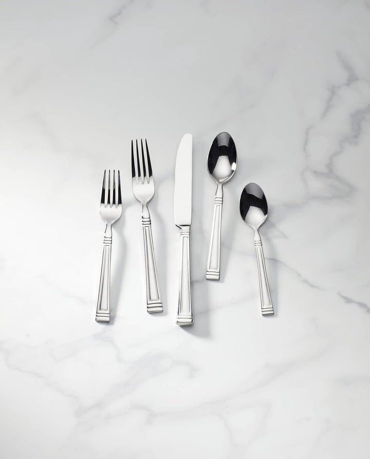 Lenox Esquire Besteck-Set, 65-teilig, 4 kg, Metallic, Silber, Esquire