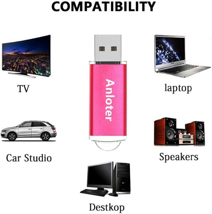 Anloter 50 Stück USB-Flash-Laufwerk Memory Flash Stick Pen Drive Daumen Speicher Speicher für Comput