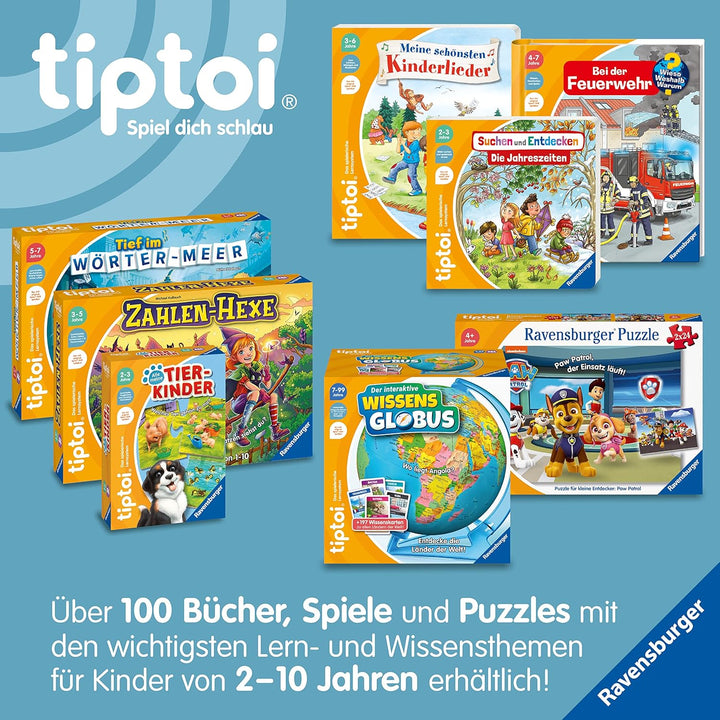 Ravensburger tiptoi Spiel 00107 - Der interaktive Wissens-Globus - Lern-Globus für Kinder ab 7 Jahre