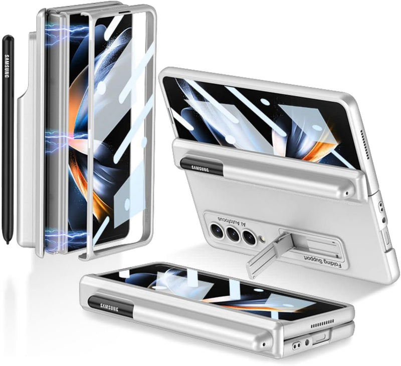 COQUE Samsung Galaxy Z Fold 4 Hülle mit Schutzfolie,Slim Pen Slot Magnetische All-Inclusive Handyhül