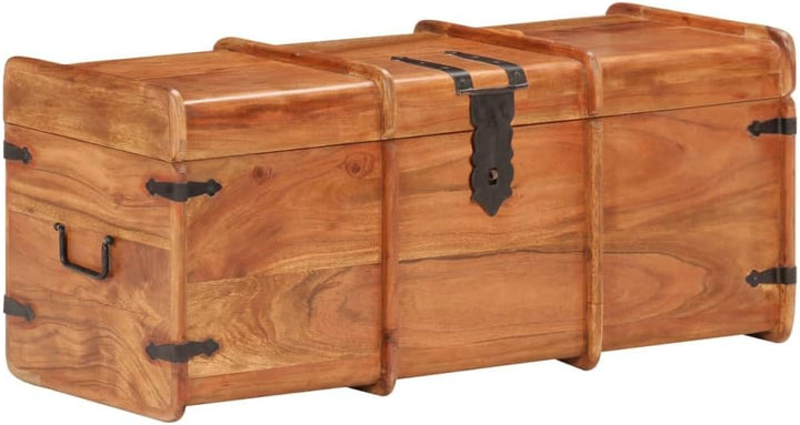 vidaXL Akazienholz Massiv Holztruhe Abschliessbar Truhe Aufbewahrungsbox Holzkiste Schatztruhe Schat