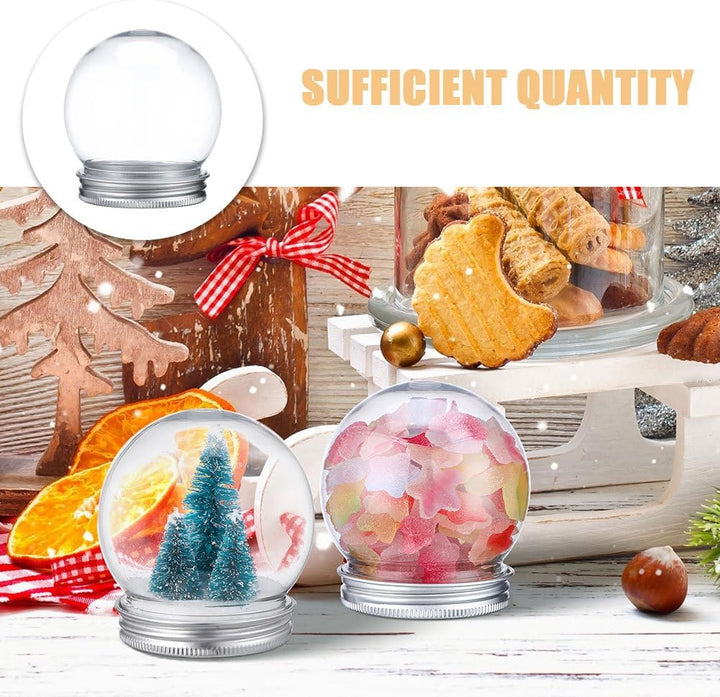 10 Stück Schneekugel Selber Machen: aus Durchsichtigem Kunststoff mit Abschraubbaren Kappen, Befüllb