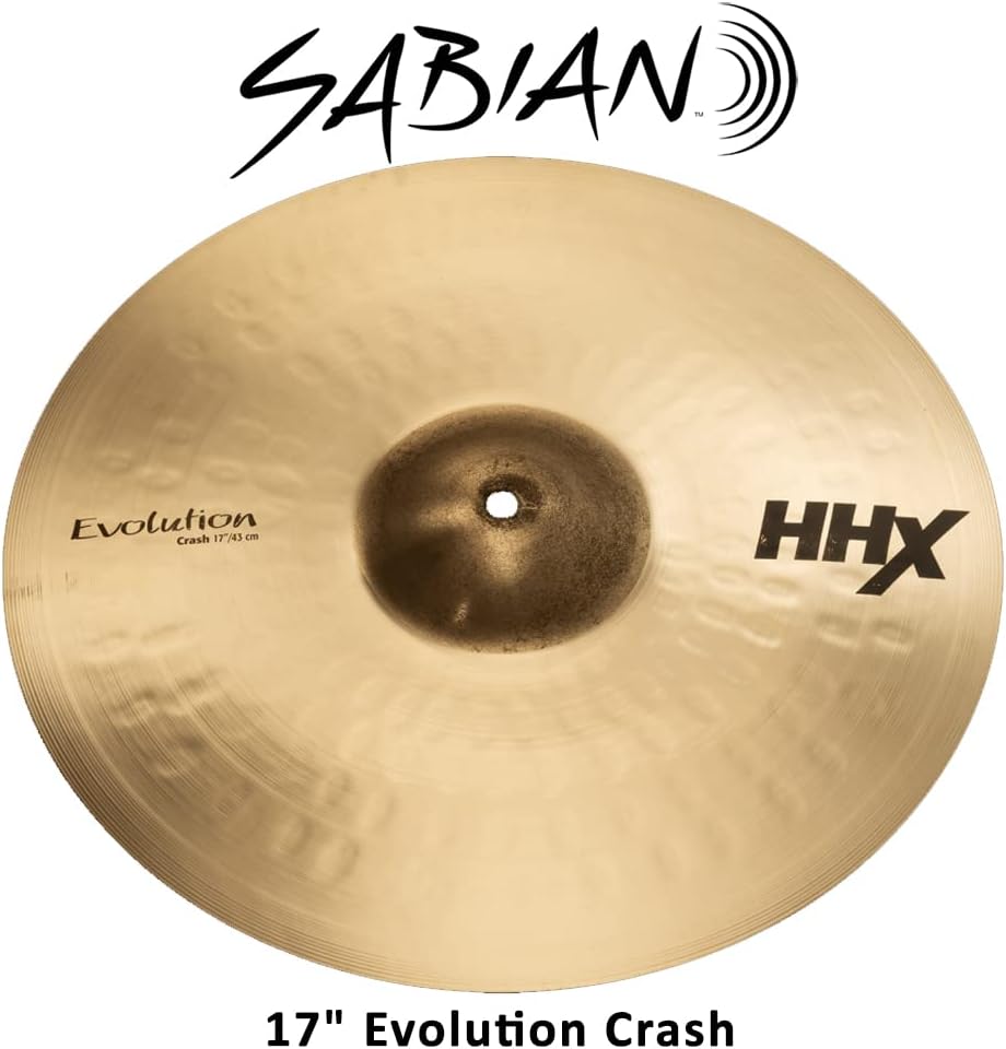 Sabian 17" HHX Evolution Crash, Brillant Finish 17 Inch Evolution Crash, 17 Inch Evolution Crash