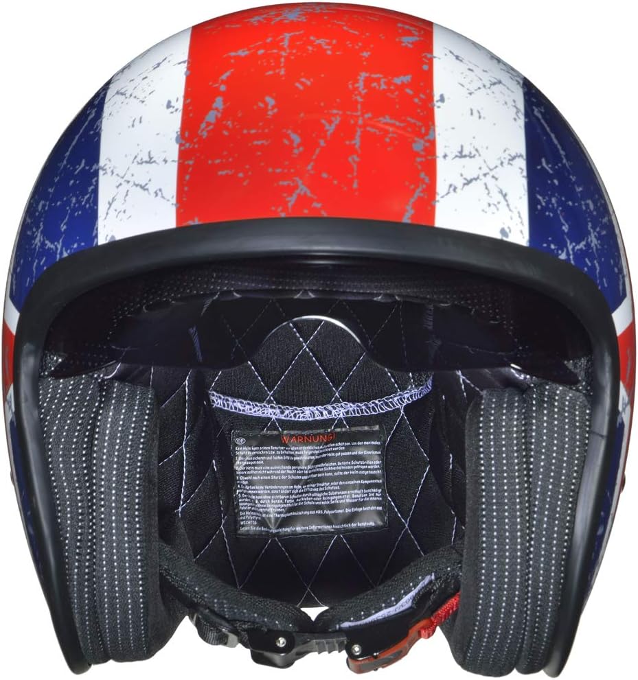 RC-590 Jethelm Custom Motorradhelm Chopper Chopper Motorrad Roller Helm rueger, Farbe:Rebell, Grösse