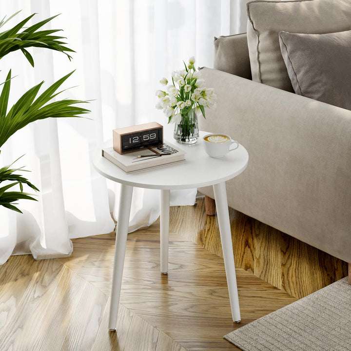 APICIZON Beistelltisch, Couchtisch rund Ø 42 cm, Höhe 51 cm, Sofatisch mit Beinen aus Massivholz, Sk