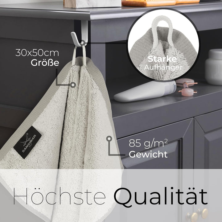 Sansibar Gästetuch Doubleface 6er 30x50 cm Handtuch Seiftuch Zweifarbig 100% Baumwolle Gestreifte Bo
