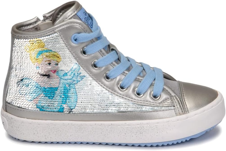 Geox Mädchen J Kalispera Girl D Sneakers 25 EU Silber, 25 EU Silber
