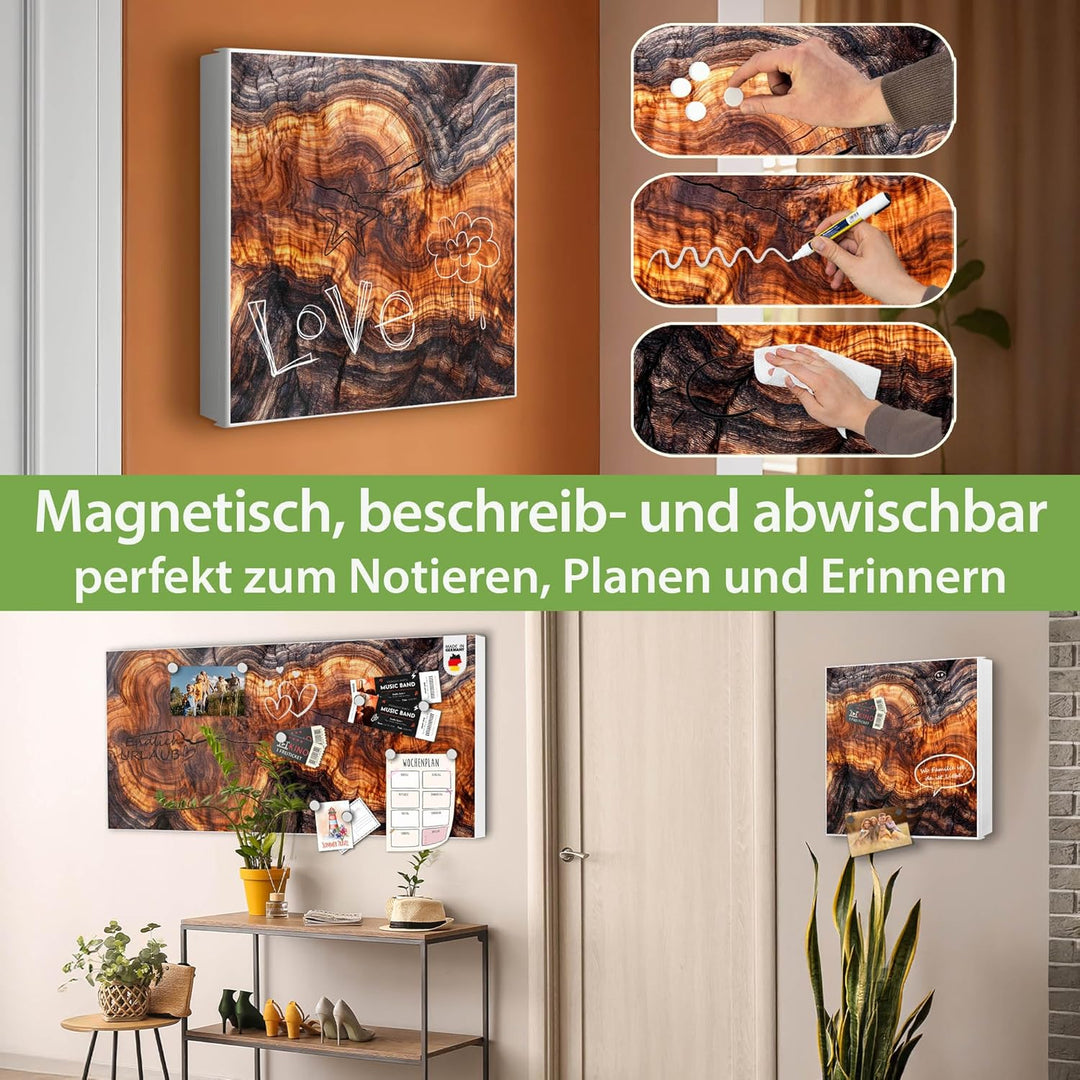 banjado Grosser Schlüsselkasten Glas - Schlüsselbox 30x30cm mit 50 Haken - Schlüsselkasten modern fü