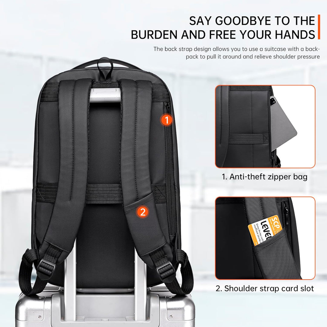 Laptop Business Rucksack Herren Mit 14-15 Zoll Laptopfach Mit USB-Ladeanschluss Diebstahlsicher Hand