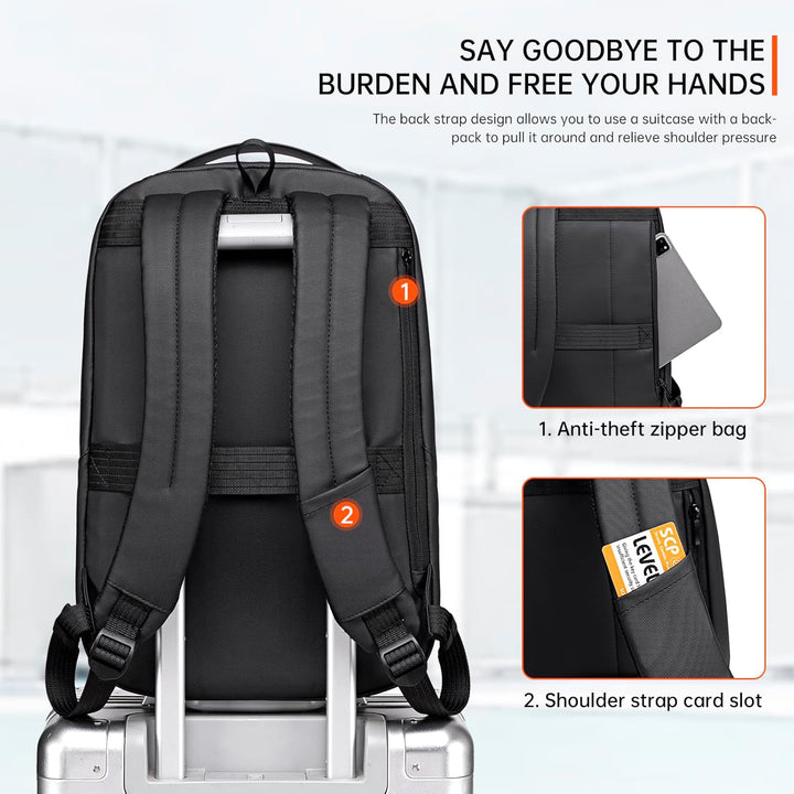 Laptop Business Rucksack Herren Mit 14-15 Zoll Laptopfach Mit USB-Ladeanschluss Diebstahlsicher Hand