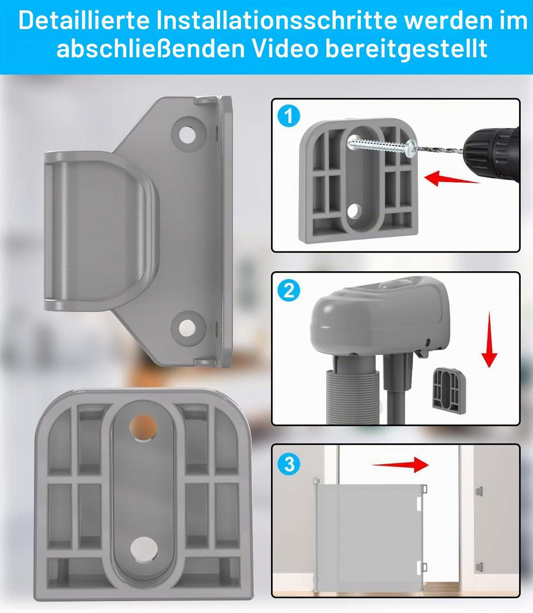 Nalezuns Set mit Ersatzteilen für Treppenschutzgitter, Babygitter Ersatzteile Set, Babygitter Zubehö