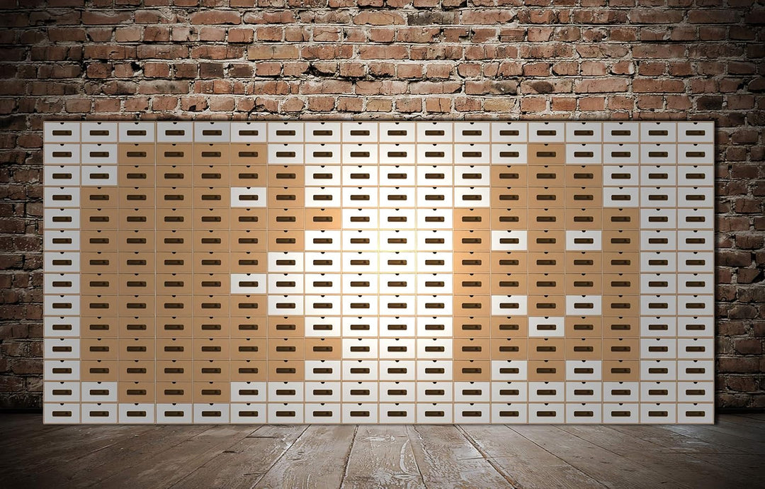 BigDean 10er Boxen-Set mit Sichtfenster &amp; Schublade - Pappkarton aus Kraftpapier - Schuhbox Spielzeu