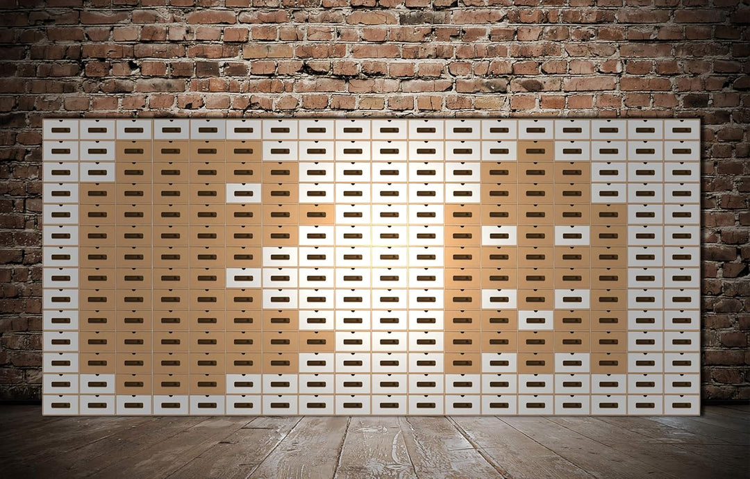 BigDean 20er Boxen-Set mit Sichtfenster & Schublade - Pappkarton aus Kraftpapier - Schuhbox Spielzeu