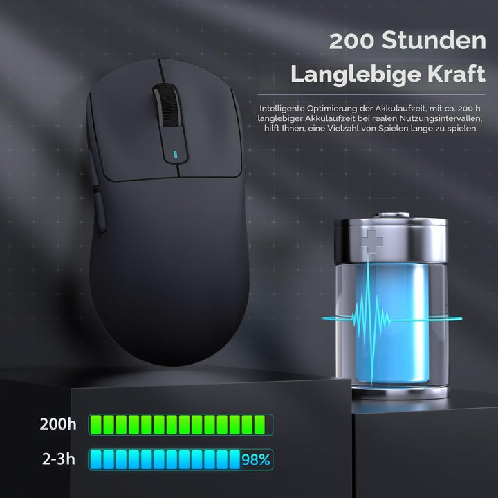 ATTACK SHARK X3MAX 49g SUPERLIGHT Mouse with Tape, PixArt PAW3950 Gaming Sensor, BT/2.4G Wireless/Wi