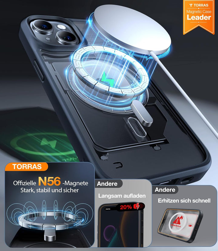 TORRAS [2023 Neu] Magnetisch für iPhone 14 Hülle Stabilste Handyhülle iPhone 14 [Super Stossfest und
