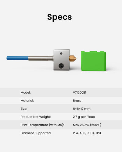 AnkerMake M5 Heizelement Set, vollständig montiert mit Düse, Heizblock, Heizkartusche, NTC-Thermisto